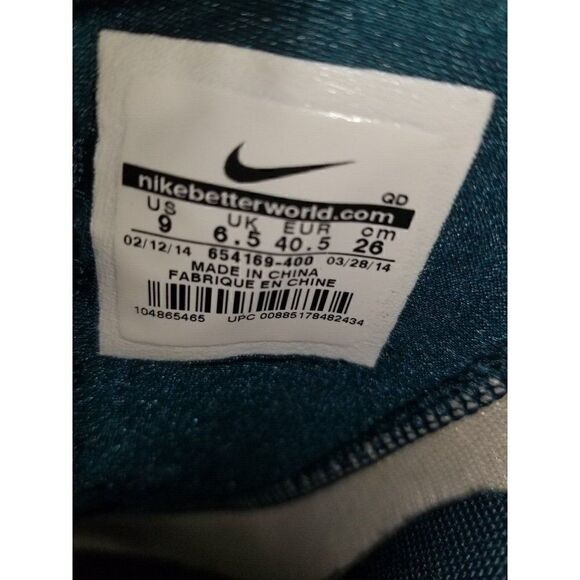 Nike Women’s 9 Lunarelite Sky HI JCRD 654169-400 Blue Green Running Shoes - Picture 7 of 10